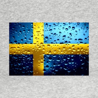 Flag of Sweden - Raindrops T-Shirt